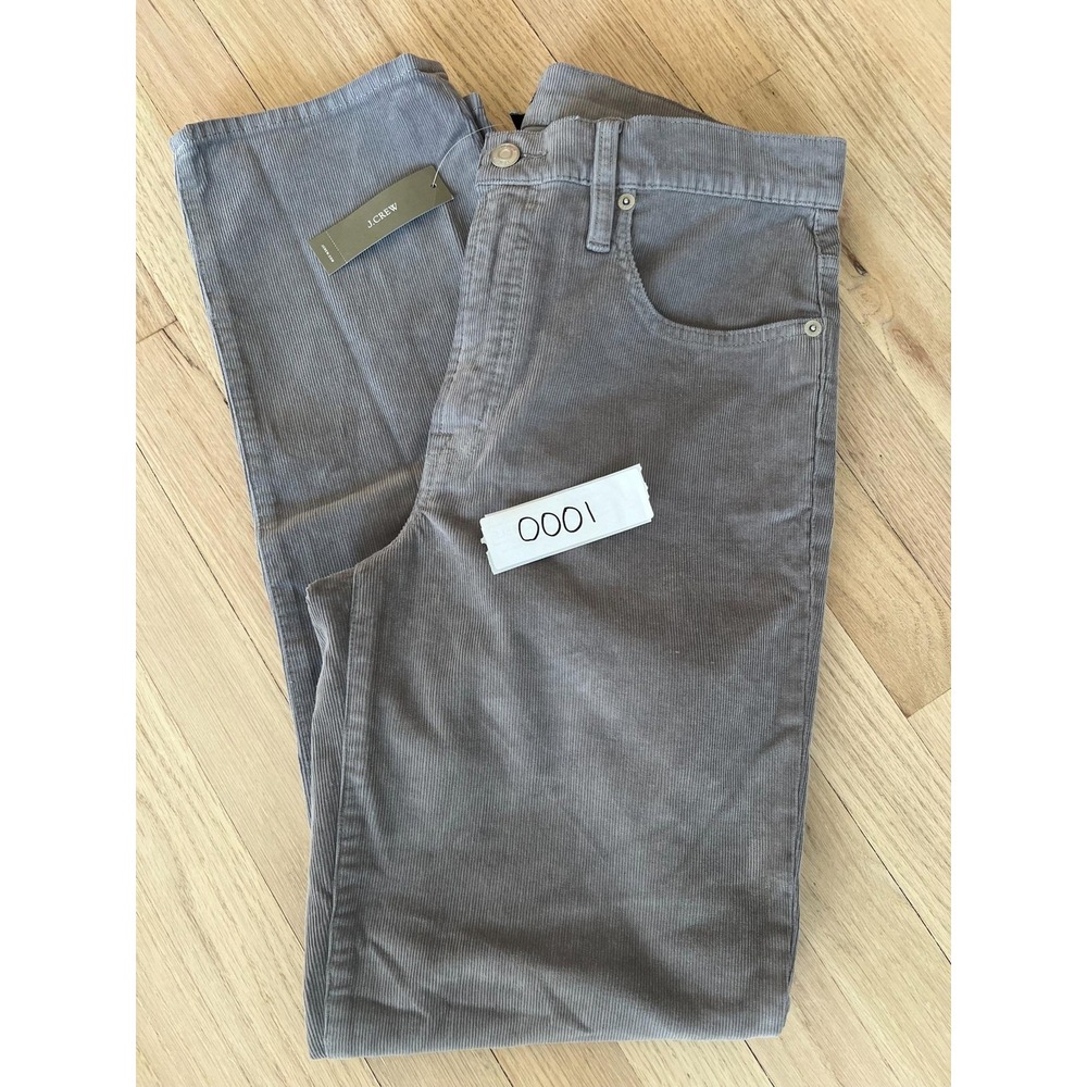 J Crew Pants 30T Men Gray Corduroy‎ Mid Rise Regular Fit New with Tags - Picture 9 of 9